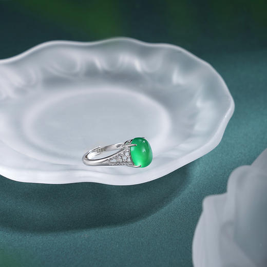 子佩集【绿漪星辰】银S925戒指【JZ017478】五角星绿玉髓2602 商品图1