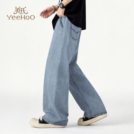 【英氏】【天丝凉感软牛仔】【110-160】男童夏季舒适凉感莱赛尔牛仔裤 商品图3