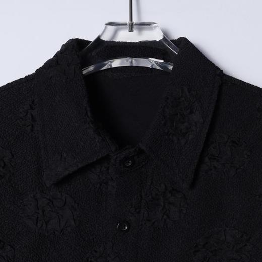 7070SDSA男装2026新款高贵轻奢新中式纯色提花菱形短袖衬衫百搭简约 商品图1