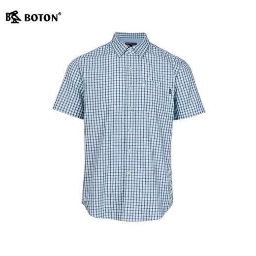 波顿男士夏季翻领格仔短袖衬衫｜亲肤透气，合身版型穿出利落感MS163226 商品图5