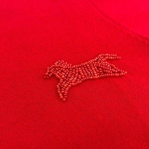 「高货wl」全新升级【铂金会员174/天猫229/差价55】(02328)洛诗琳美丽诺羊毛假两件针织T恤2026春夏小马钉珠短袖上衣 商品图3