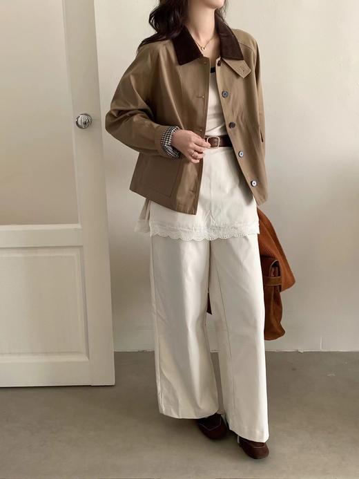 F032579日常通勤百搭休闲质地轻盈灯芯绒领夹克短外套 商品图11