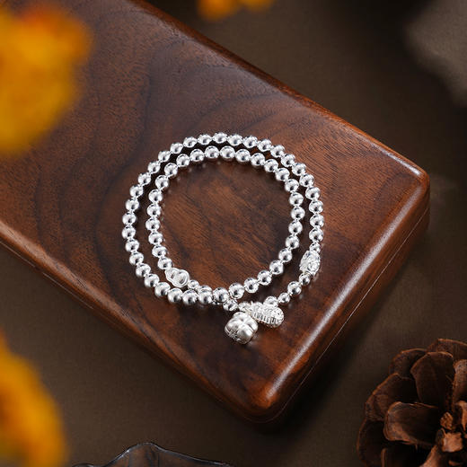 子佩集【‌‌好事发生】银S999手串手链【SC001767】柿子花生葫芦串珠多层多圈手链2602 商品图2