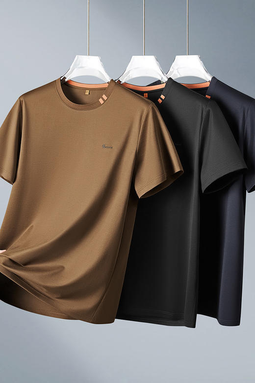 【DDP】大依优型大码男装夏季圆领短袖T恤棉质休闲运动透气凉感半袖上衣 商品图5