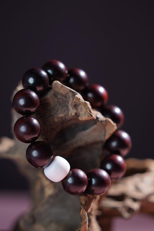 迷罗元和堂 | 紫檀单圈手串配鹿角老型珠 珠径1.5【器悟雅玩】 商品图0