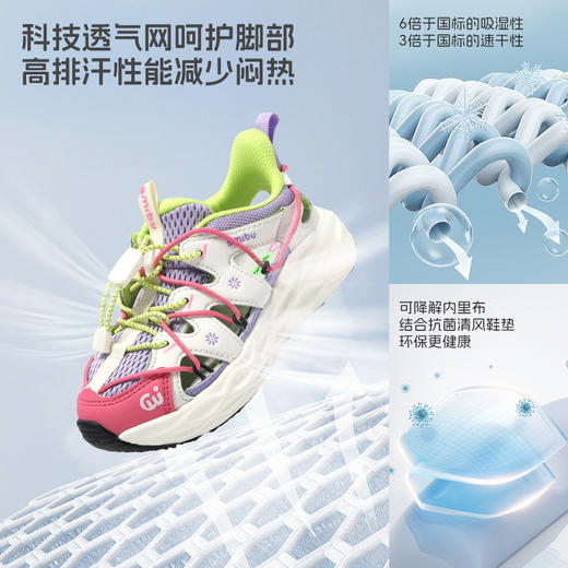 【0压感系列】SMIBU男女中大童网面透气日常运动户外拼色凉鞋Z52FY3402【种草号团购】 商品图4