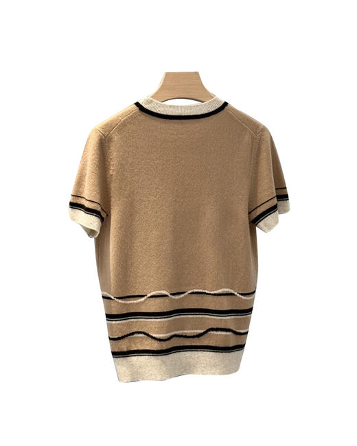 女款刺绣羊绒短袖针织衫zh 商品图1