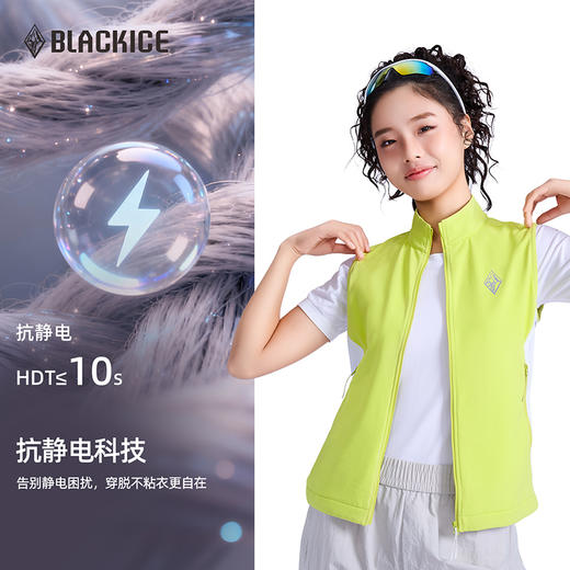 黑冰跑步防风马甲加薄绒户外专业运动越野跑步速干马甲女1108 商品图2