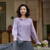 西子/梦里花桑蚕丝交织桑波缎盘扣紫色气质上衣/SYTJ1039 商品缩略图3