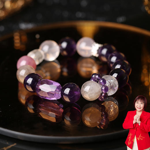 【祈愿吉品】「蓝漪顺遂」紫晶白阿塞手链高颜值送礼 商品图0