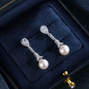 子佩集【闪亮轨迹】银S925珍珠惜王妃耳钉【E4053】7.5mm珠双色水滴吊球2601 商品缩略图1