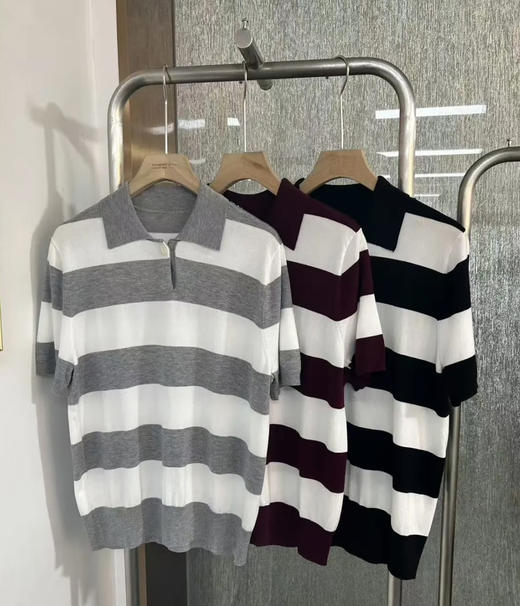 原单polo领撞色条纹针织上衣（均码85-125可穿） 商品图8