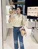 F032503刺绣logo情侣中筒中腰直筒九分设计中腰牛仔裤 商品缩略图11