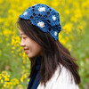 【林栖设计小店】（预售3天发货）东阳手工蓝染钩花套头帽子 商品缩略图1