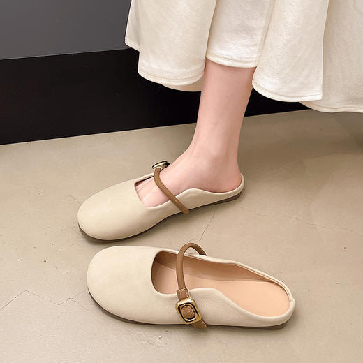 【秒杀】【两个款式任选】优诗莱温柔风平底半拖鞋 柔软鞋面舒适不磨脚 透气半拖设计出门一脚蹬 温柔百搭时尚不挑人 商品图11