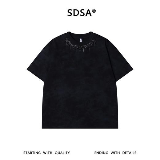 26T221SDSA男装2026新款高贵轻奢潮牌肌理流苏钻链短袖T恤百搭重工上衣 商品图1