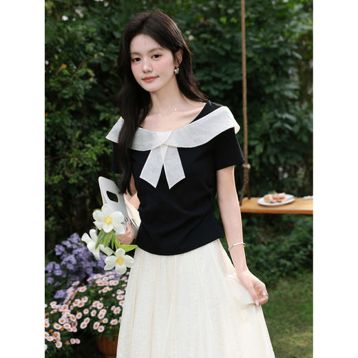 鹿向南【0328/00:00新品前一小时7折】黑色T恤 商品图1