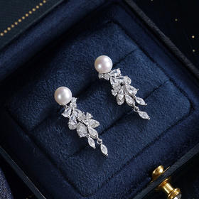 子佩集【穗穗静好】银S925珍珠惜王妃耳钉【W0320】6mm珠双色麦穗2601