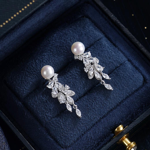 子佩集【穗穗静好】银S925珍珠惜王妃耳钉【W0320】6mm珠双色麦穗2601 商品图0