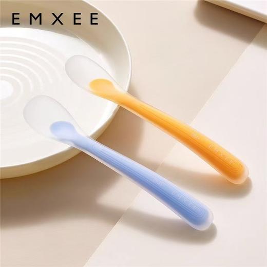 【刮码发货】嫚熙婴幼儿喂养勺晴空蓝+赤霞橙小勺头 商品图0
