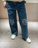 F032503刺绣logo情侣中筒中腰直筒九分设计中腰牛仔裤 商品缩略图9