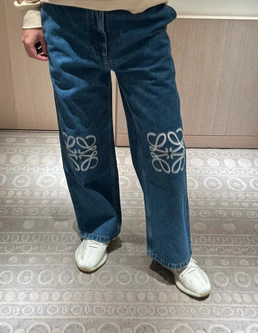 F032503刺绣logo情侣中筒中腰直筒九分设计中腰牛仔裤 商品图9