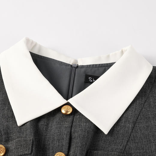 奢姿大码女装2026夏季胖妹妹时尚撞色翻领连衣裙气质减龄通勤裙子9962894489 商品图2