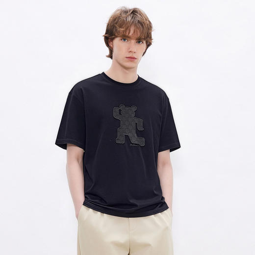 gxgjeans男装 老花小熊潮流时尚宽松圆领短袖T恤男生 26夏新品 商品图2