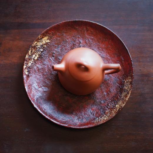 【绛霞金缕大漆肌理圈足盘】金箔茶器承盘 商品图3