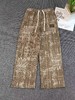 F032546宽松直筒剪裁绳松紧腰设计男女同款美式扎染休闲裤 商品缩略图2