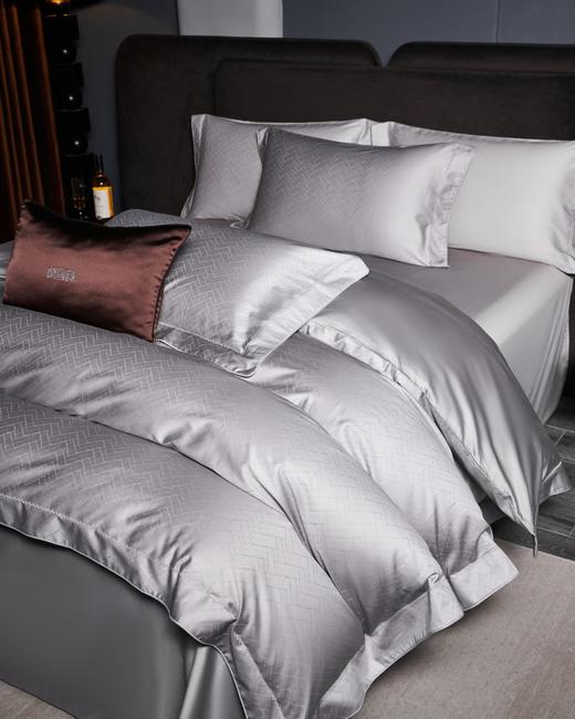 长绒棉大提花四件套-光之舞（银灰） 商品图5