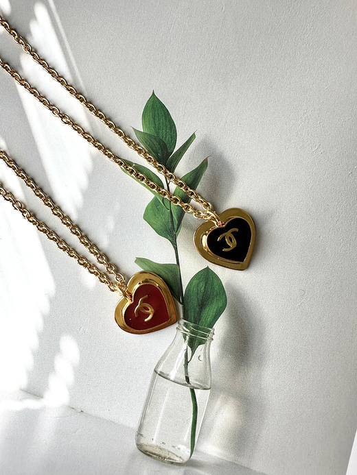 THS-无 香家 轻松的时髦感 珐琅爱心系列项链耳饰 5色 CU1344 商品图8