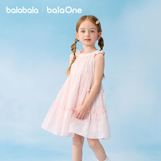 【balaOne】巴拉巴拉童装儿童连衣裙女童2026新款夏装绣花蝴蝶结 商品图0