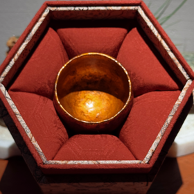 【鹿角金杯大漆主人杯】金箔鹿角霜收藏级非遗手作