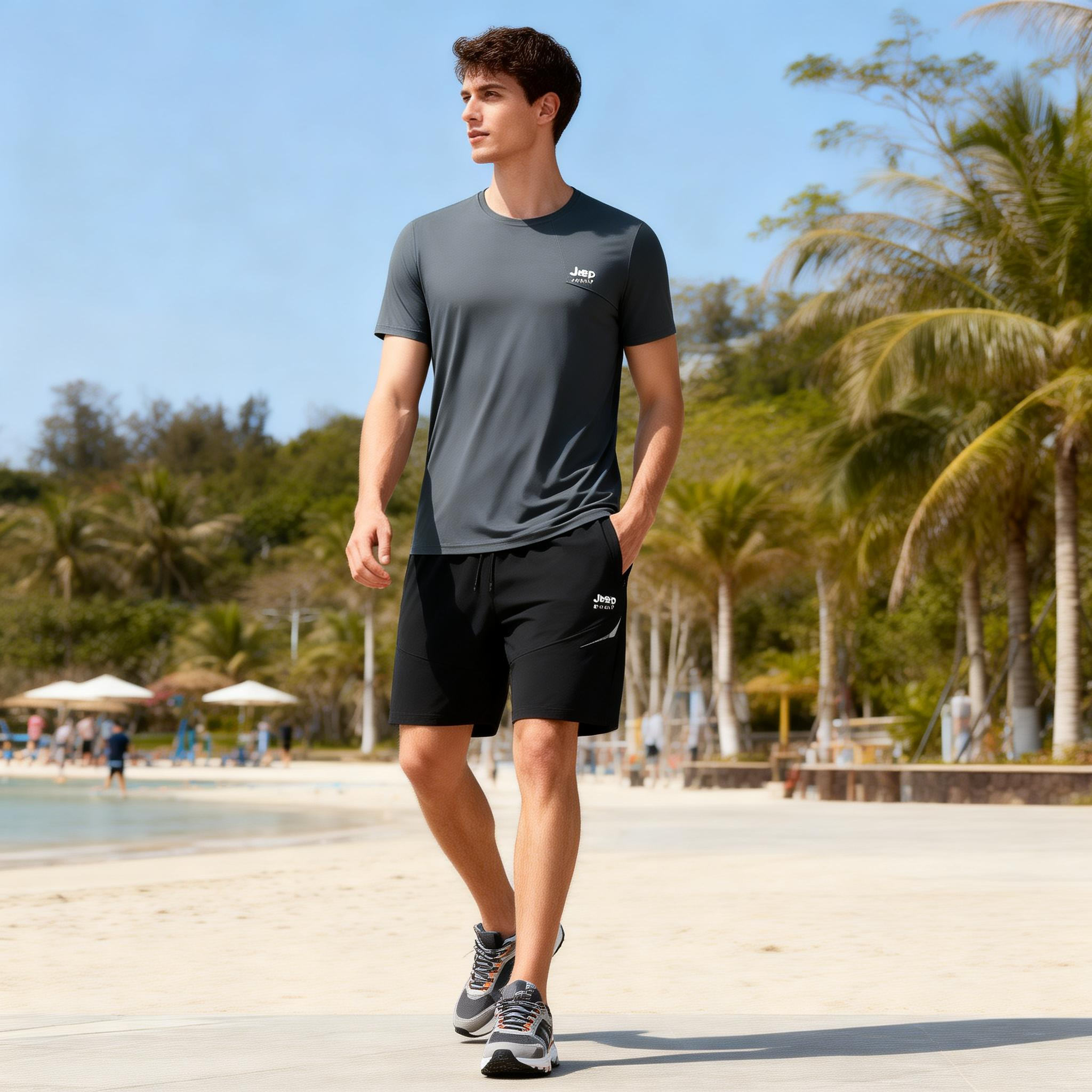 JEEP SPIRIT【凉感户外运动套装】颜色多样 速干轻薄 凉感百搭