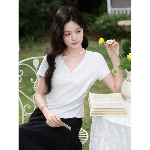 鹿向南【0328/20:00新品前1小时7折限量100件】白色T恤 商品图3