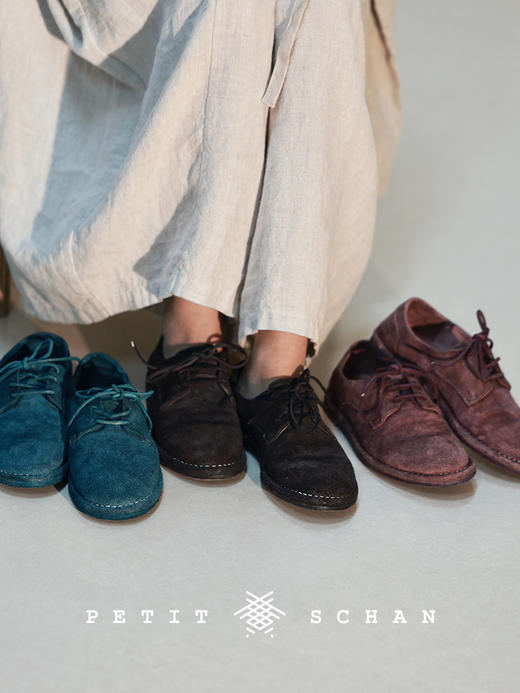 PETIT SCHAN小闪 SHO#007 Perfect 巴适 意大利进口马反绒水洗复古圆头德比鞋 商品图1