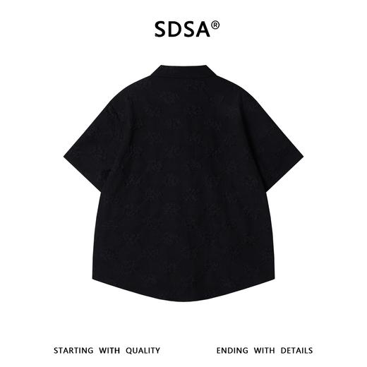 7070SDSA男装2026新款高贵轻奢新中式纯色提花菱形短袖衬衫百搭简约 商品图5