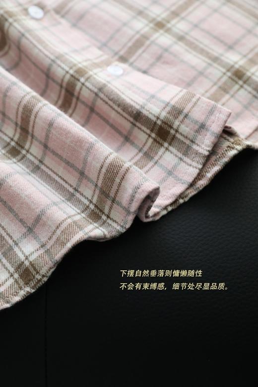 韩国东大门复古格纹翻领宽松长袖衬衫 商品图9