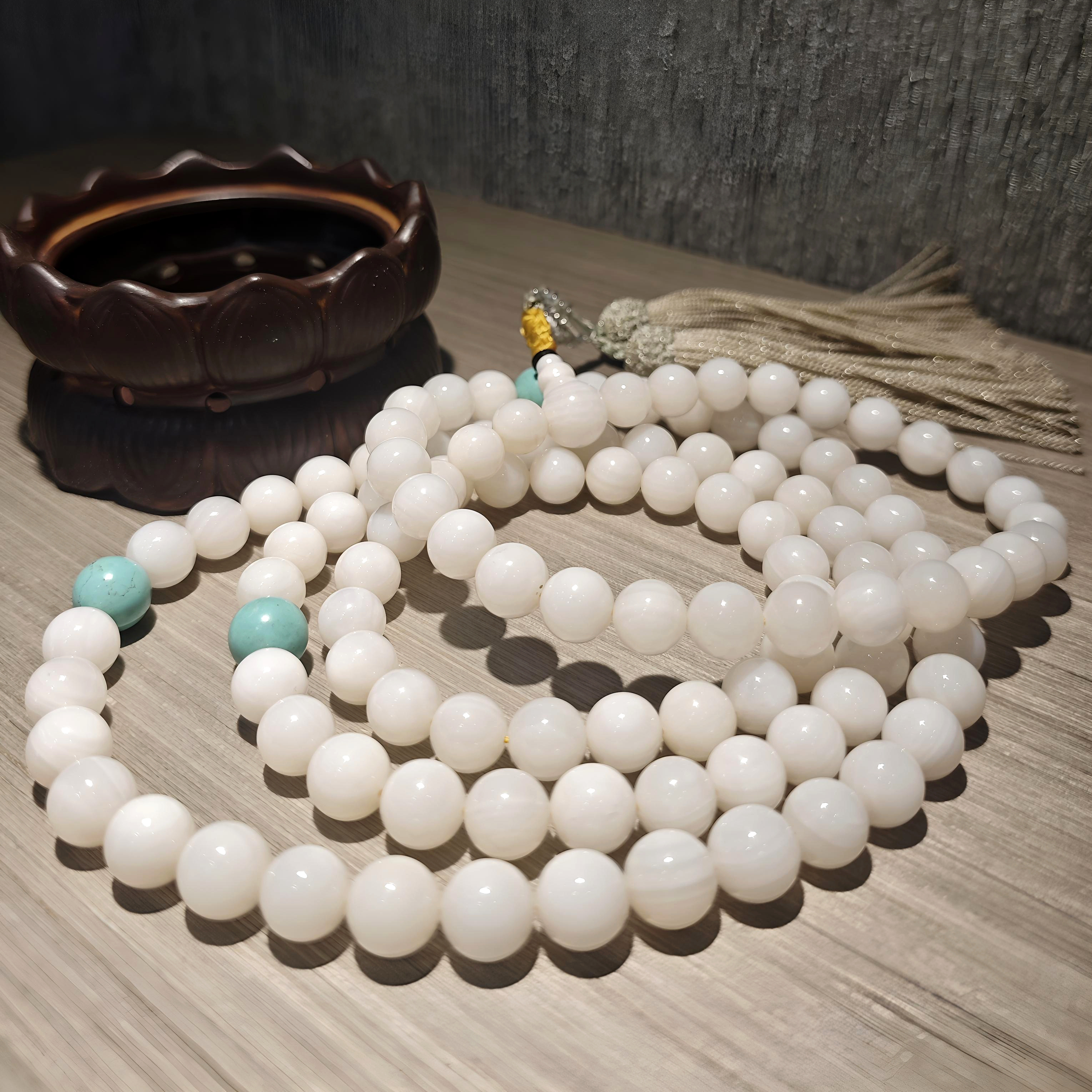 玉化水透砗磲108子念珠