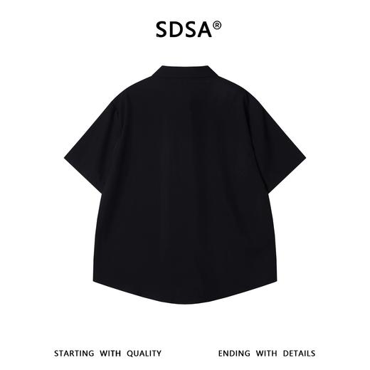 SDSA男装2026新款高贵轻奢简约纯色口袋拼接设计短袖衬衫百搭时尚 商品图1