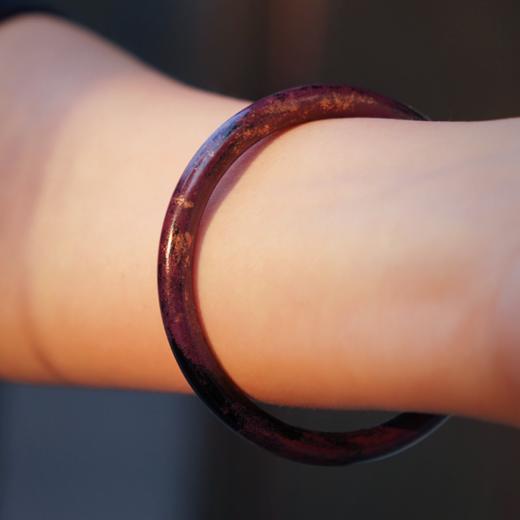 【沉华·紫韵金晖大漆手镯】特细圆镯6mm 商品图4