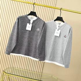 F032520春秋男士假两件卫衣宽松针织衫v领打底衫长袖T恤