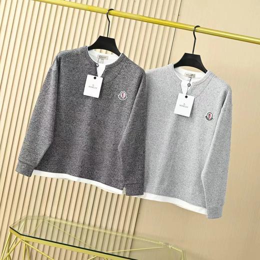 F032520春秋男士假两件卫衣宽松针织衫v领打底衫长袖T恤 商品图0