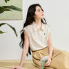 三彩2026夏季新款刺绣小衫翻领短袖上衣通勤简约S 商品缩略图2