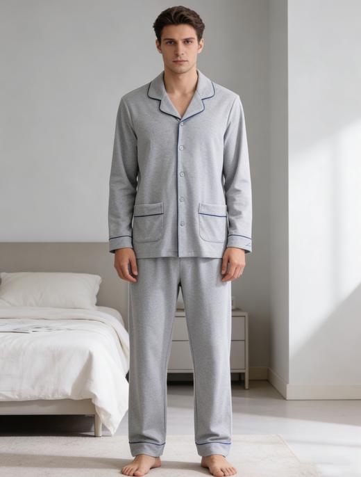 【中厚棉氨 秋初冬必备】SCHIESSER德国舒雅男士棉+氨纶中厚家居套装35/23662H 商品图1