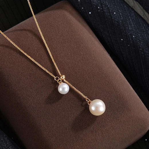 子佩集【骄阳微醺】银S925珍珠惜王妃套链【PC5780】6-9mm珠镀金吊球双珠2601 商品图0