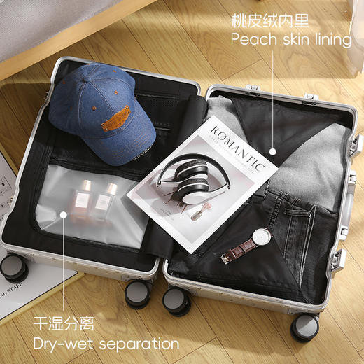 超值外贸单~全铝镁合金拉杆箱万向轮男行李箱女登机箱20寸/24寸/26寸/28寸 海关防盗密码锁轻量行李箱 商品图1