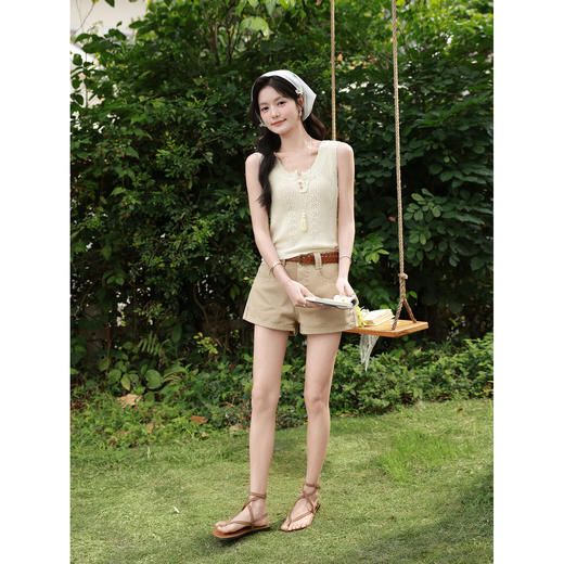 鹿向南【0328/20:00新品前1小时7折限量100件】杏色背心 商品图2