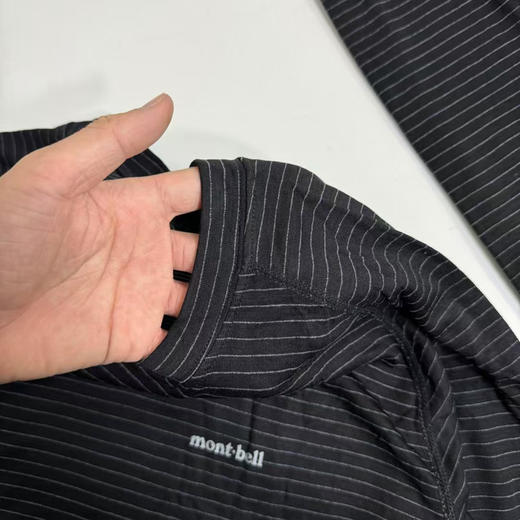 日本正品 montbell 25新款户外运动休闲保暖男款圆领长袖打底衫，
黑色/灰色 S-XXL 商品图12